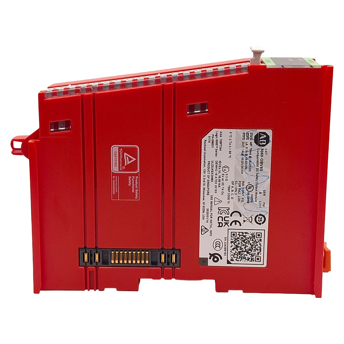 Used Allen Bradley 5069-OBV8S FW 3.011 Compact 5000 DC Safety Output Module 8-Channel
