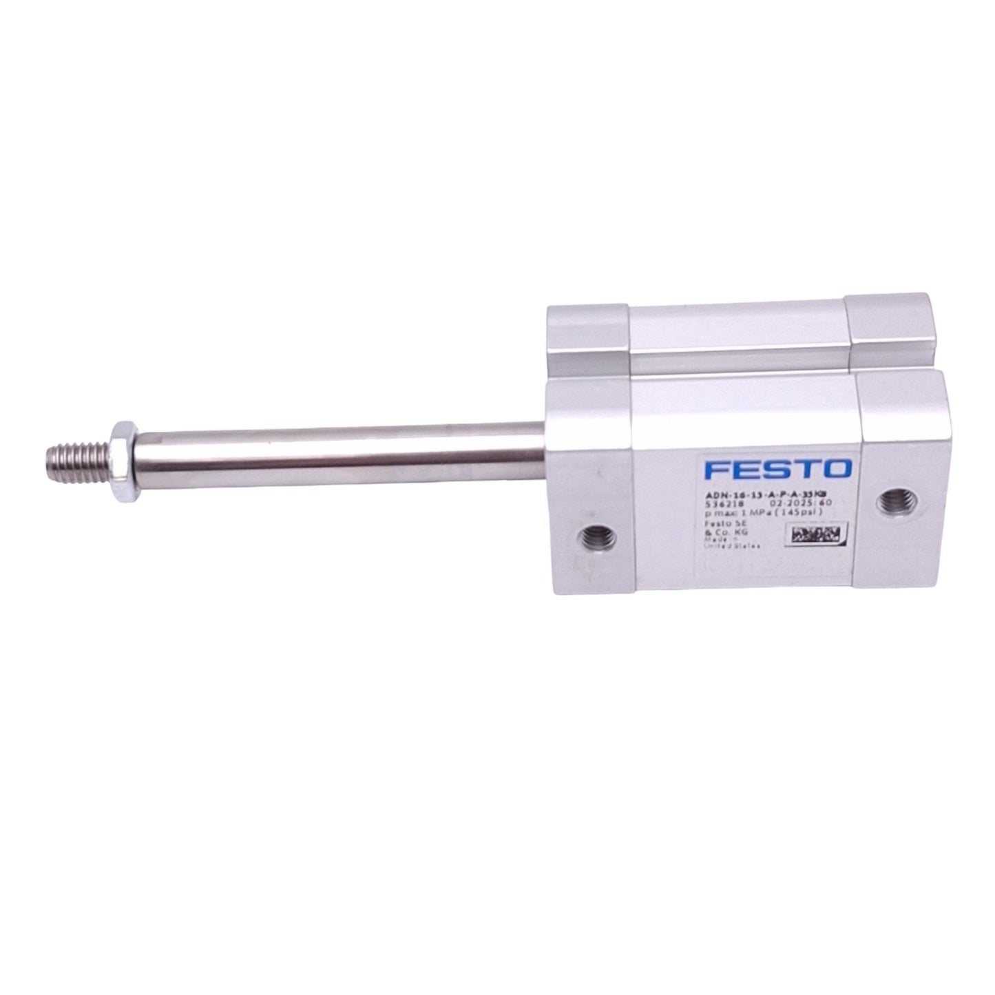 Used Festo ADN-16-15-A-P-A-35K8 Compact Cylinder, 16mm Bore, 15mm Stroke, 145psi Max