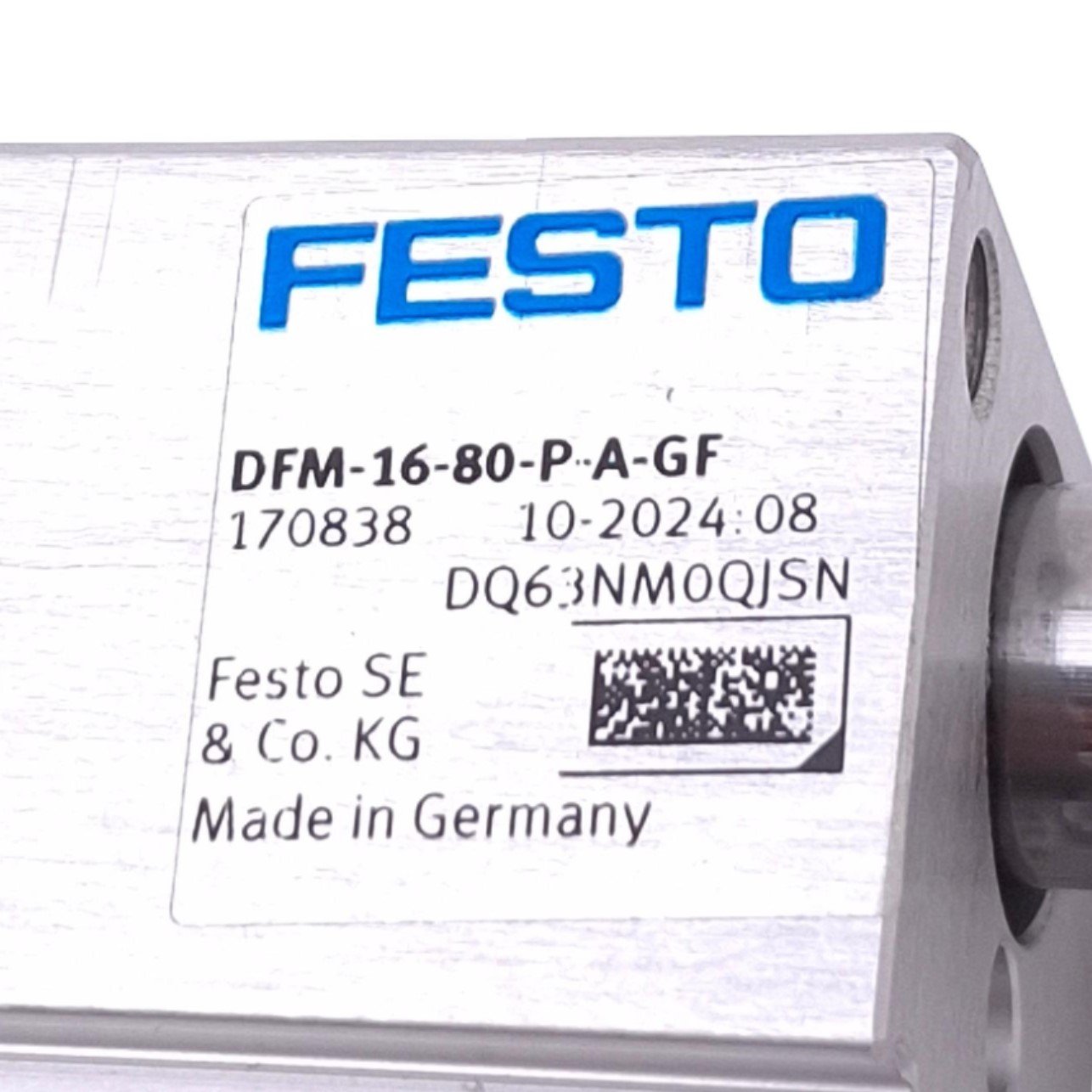 Used Festo DFM-16-80-P-A-GF Guided Cylinder, 16mm Bore, 80mm Stroke, M5, 10bar