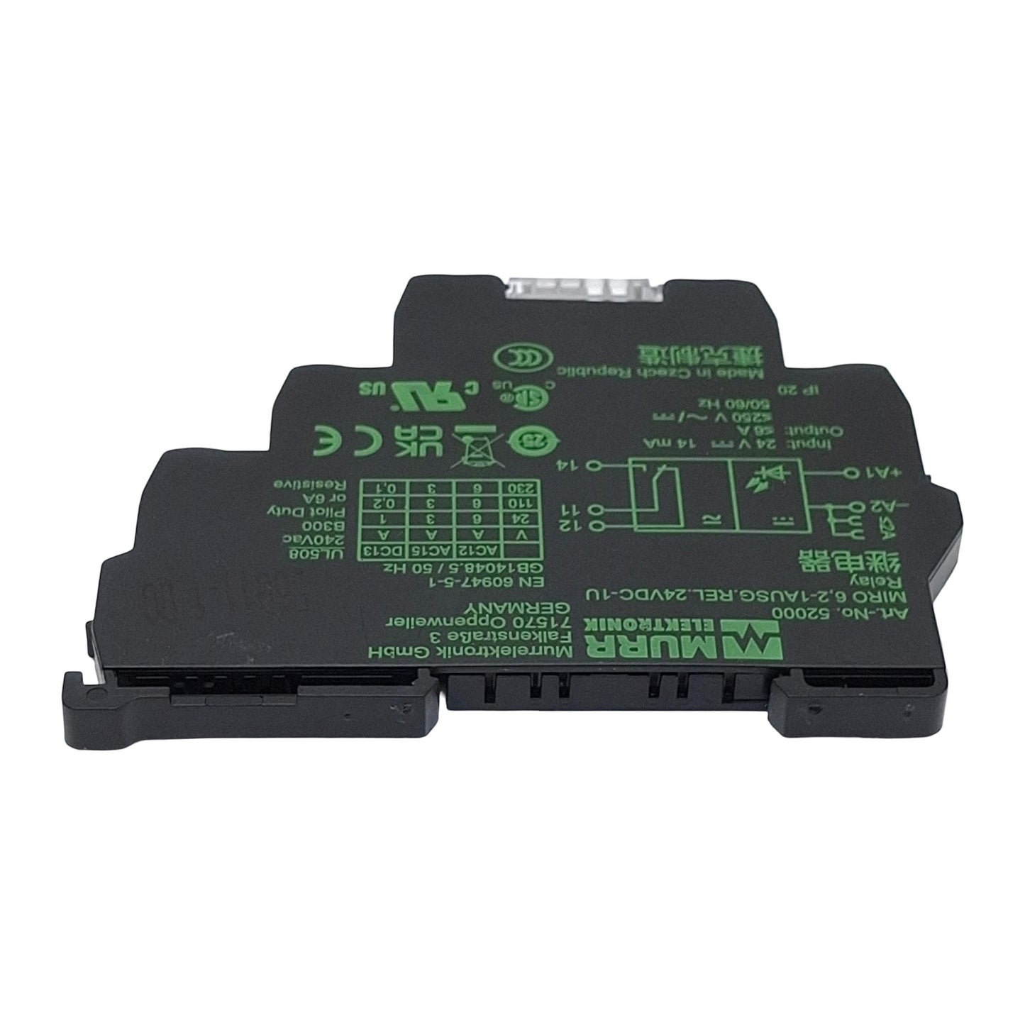 Used Murrelektronik 52000 Output Relay, 1NO/NC, 24VDC In, 6A 250VAC Out, DIN Rail