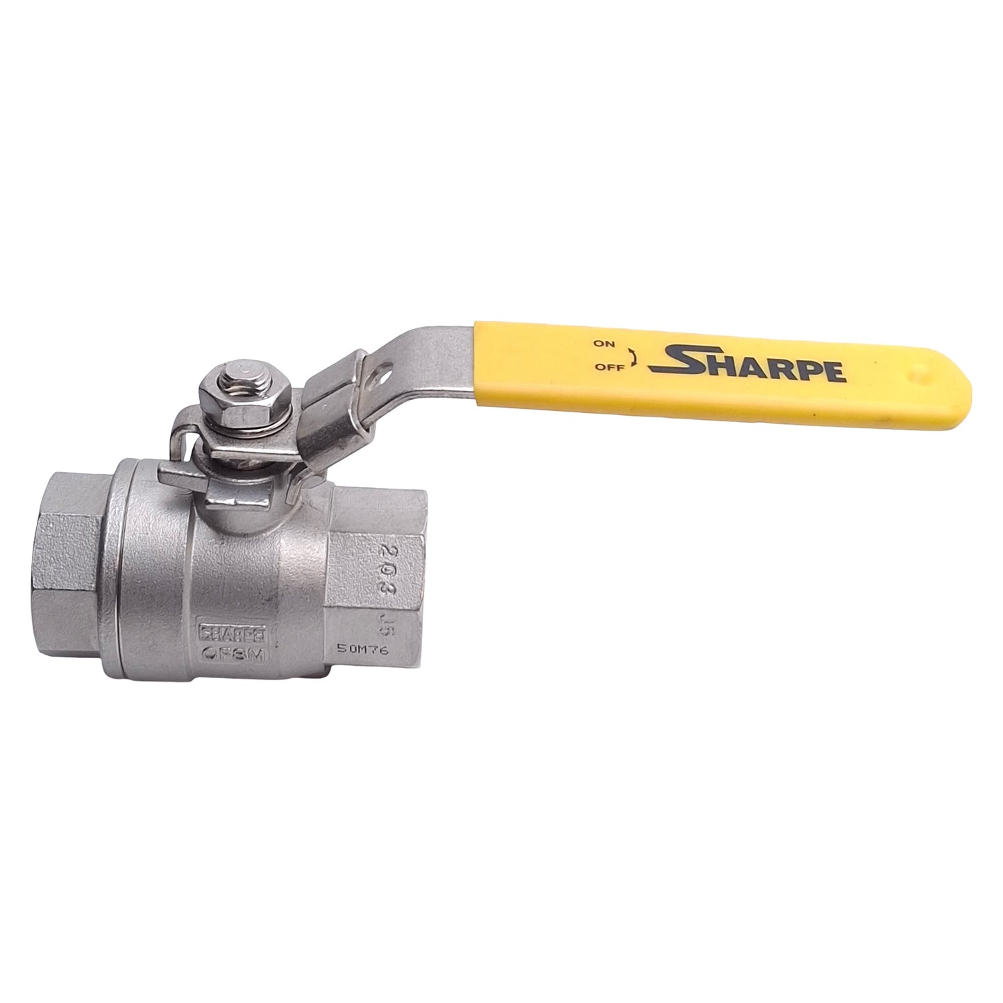 Used Sharpe 1"-50M760 Full Port Two Piece Ball Valve, 1in NPT, 1000CWP, 316SS, CF8M