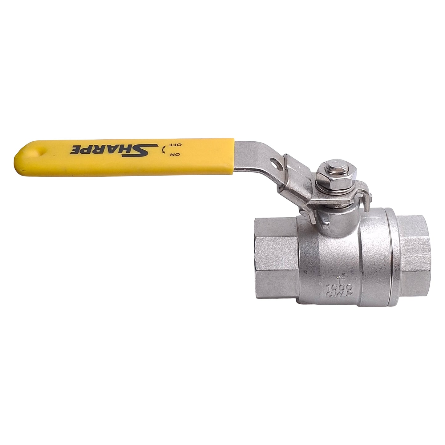 Used Sharpe 1"-50M760 Full Port Two Piece Ball Valve, 1in NPT, 1000CWP, 316SS, CF8M