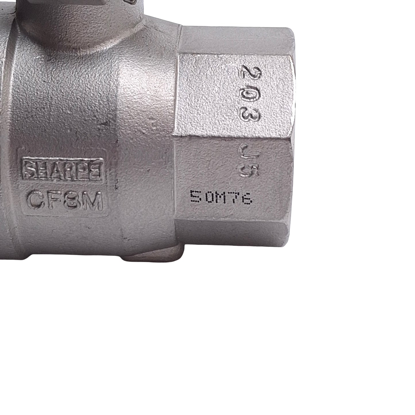 Used Sharpe 1"-50M760 Full Port Two Piece Ball Valve, 1in NPT, 1000CWP, 316SS, CF8M