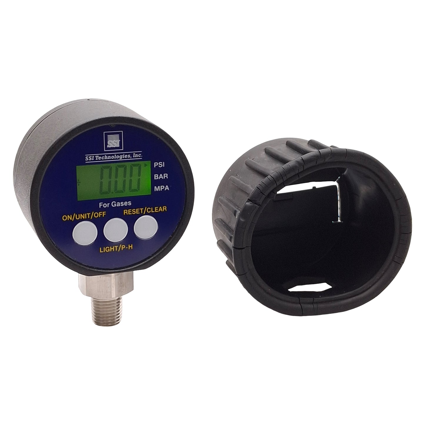 Used SSI MGA-30-A-9V-R MediaGauge Digital Pressure Gage, 30PSI, 1/4in NPT, 9V Battery