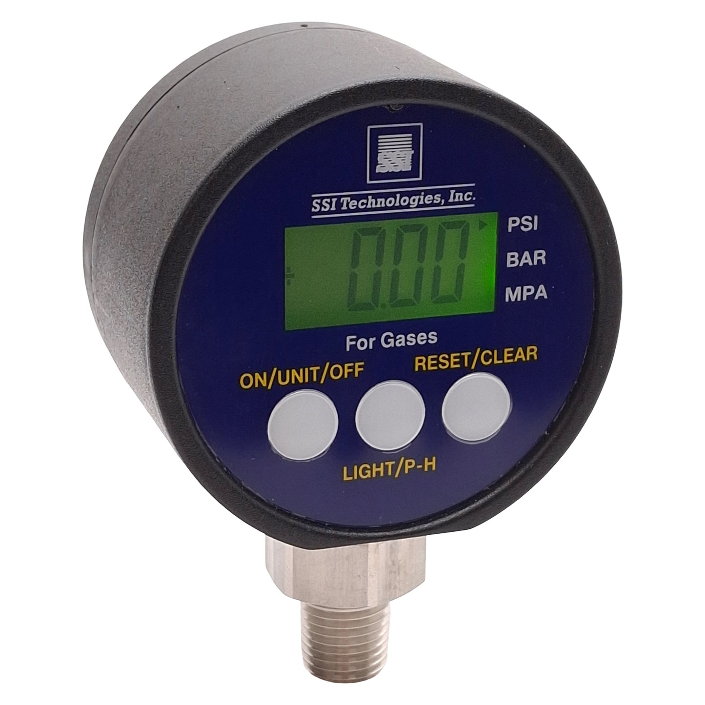 Used SSI MGA-30-A-9V-R MediaGauge Digital Pressure Gage, 30PSI, 1/4in NPT, 9V Battery