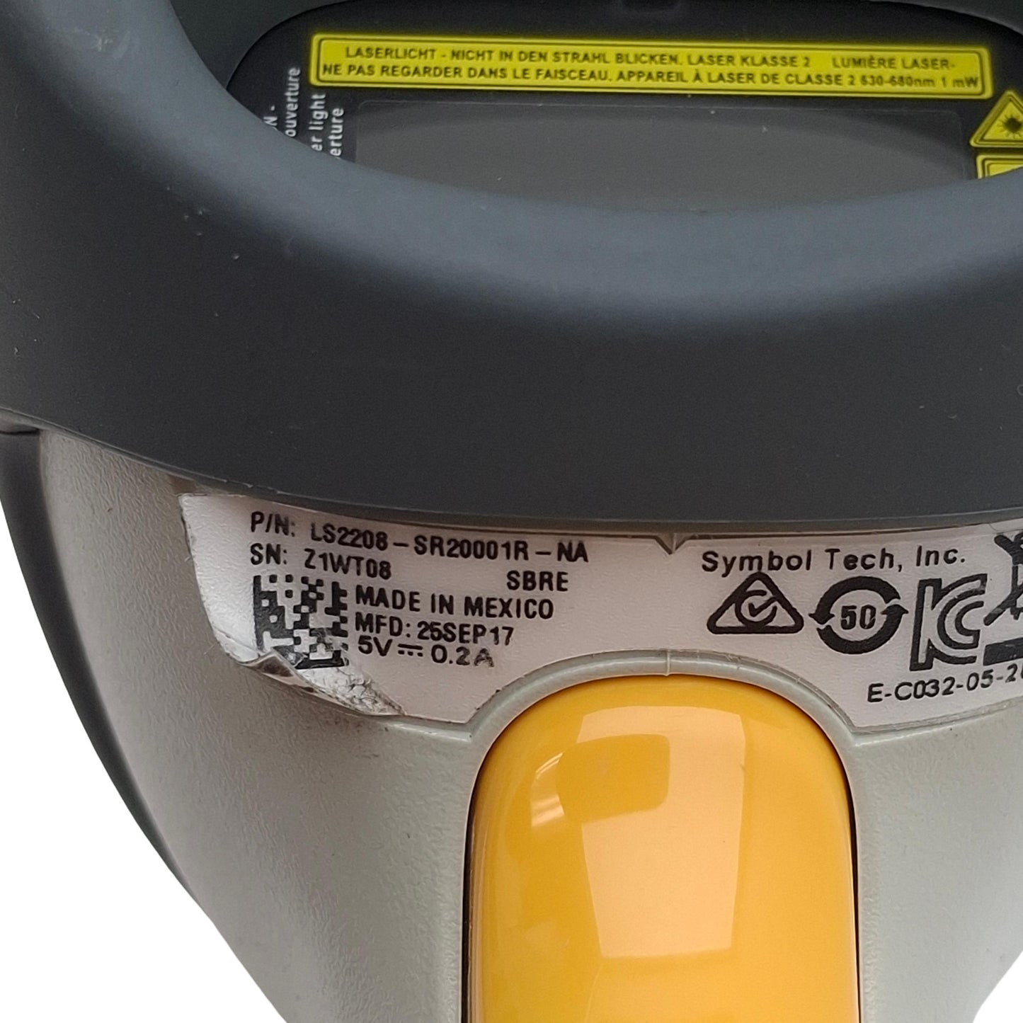 Used Symbol LS2208-SR20001R-NA Handheld Laser Barcode Scanner Reader 100 scan/sec USB