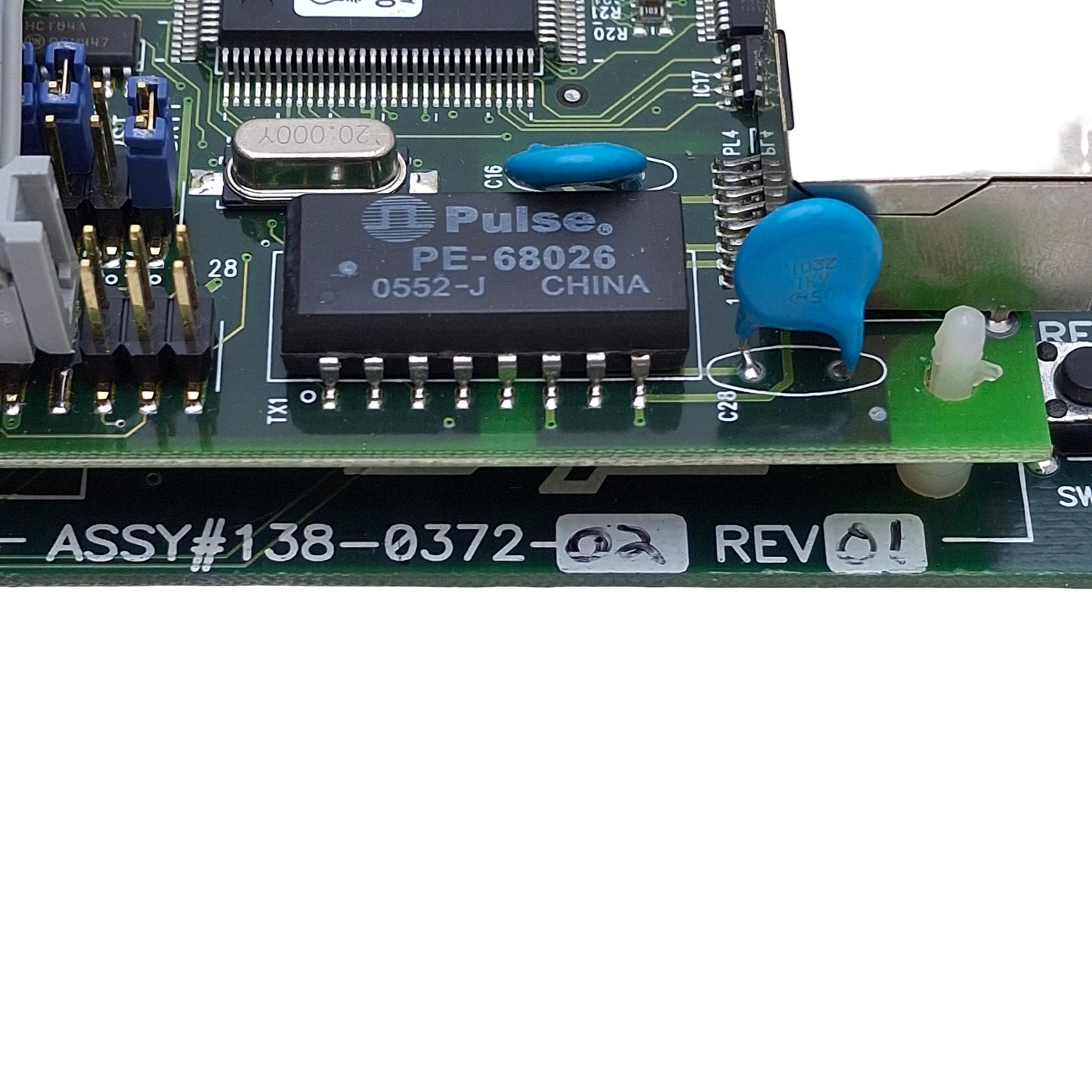 Used Dynatronix 138-0372-02 Rev. 01 ARM Processor Card, RJ45, For Dynatronix PSU