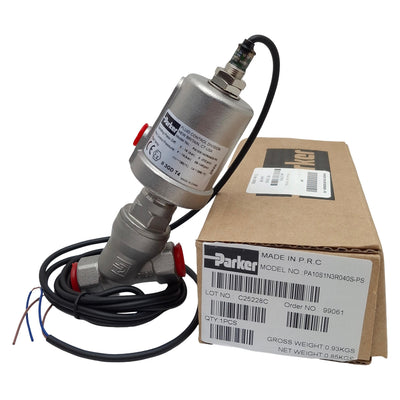 New Parker PA10S1N3R040S-PS Angle Seat Valve, 2-Way 3/8in NPT, 232psi Max, 12-24VDC