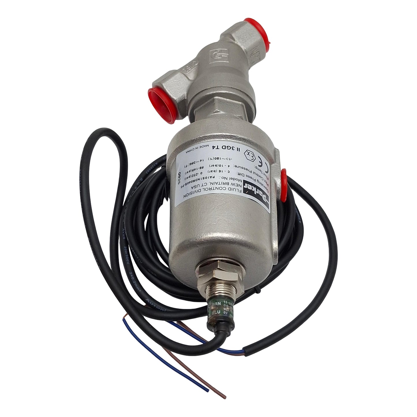 New Parker PA10S1N3R040S-PS Angle Seat Valve, 2-Way 3/8in NPT, 232psi Max, 12-24VDC