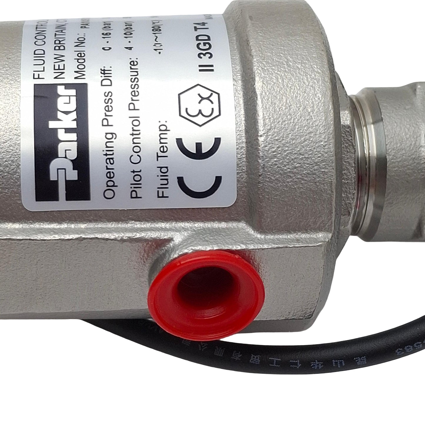 New Parker PA10S1N3R040S-PS Angle Seat Valve, 2-Way 3/8in NPT, 232psi Max, 12-24VDC