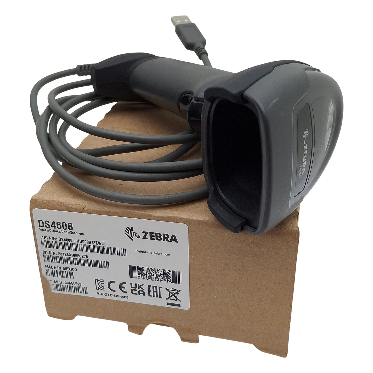 New Zebra DS4608-HD00007ZZWW Handheld Barcode Scanner, 1D/2D, 1280x800, USB, 5.5VDC