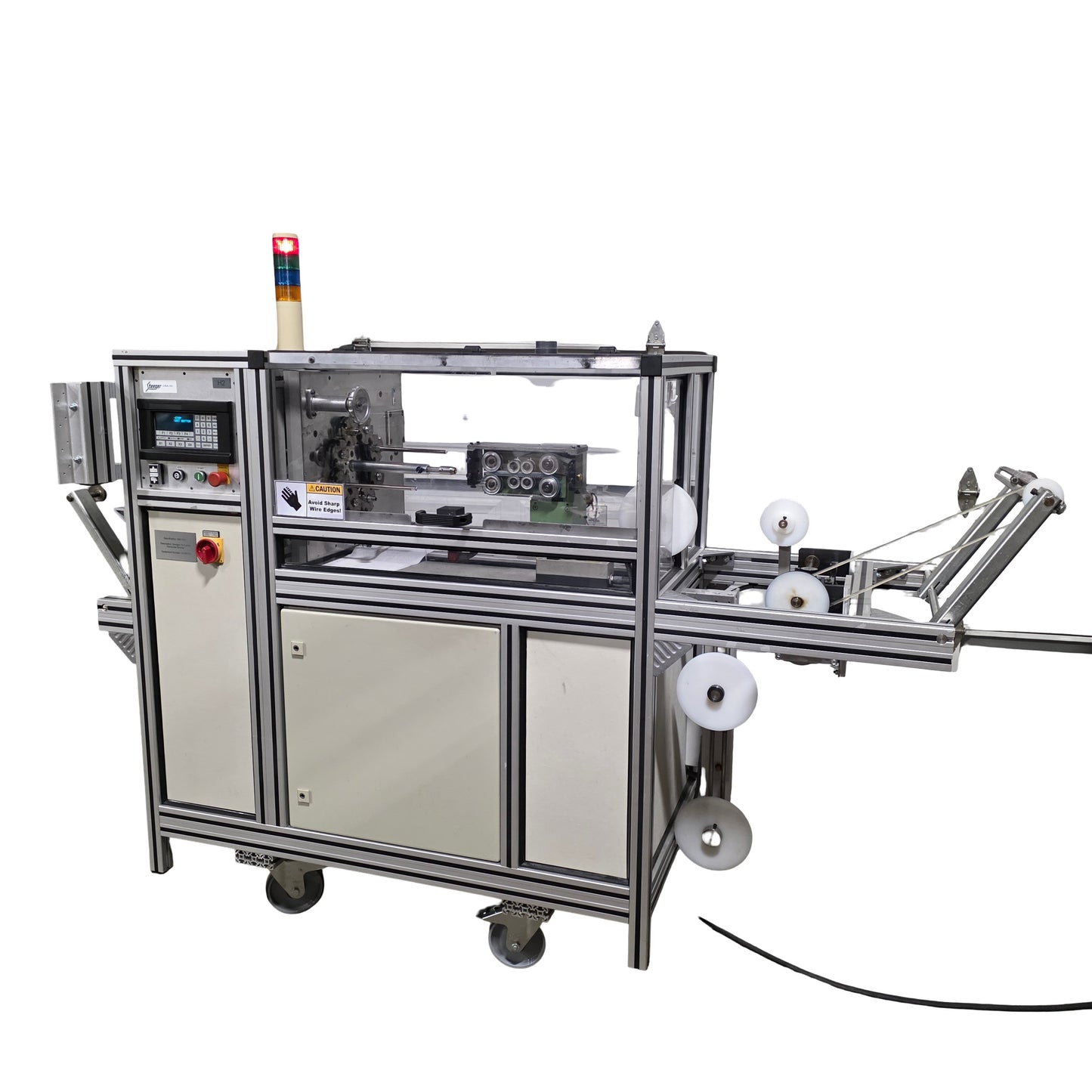 Used Steeger HS80/16-2002 16 Carrier Horizontal Medical Braider, 230VAC 3-Ph 10A