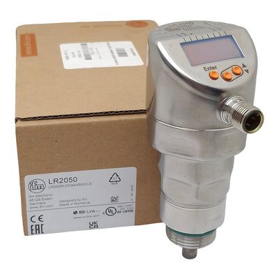 New IFM LR2050 Continuous Level Sensor, PNP/NPN, 18-30VDC, 16bar, 10-1970mm Range