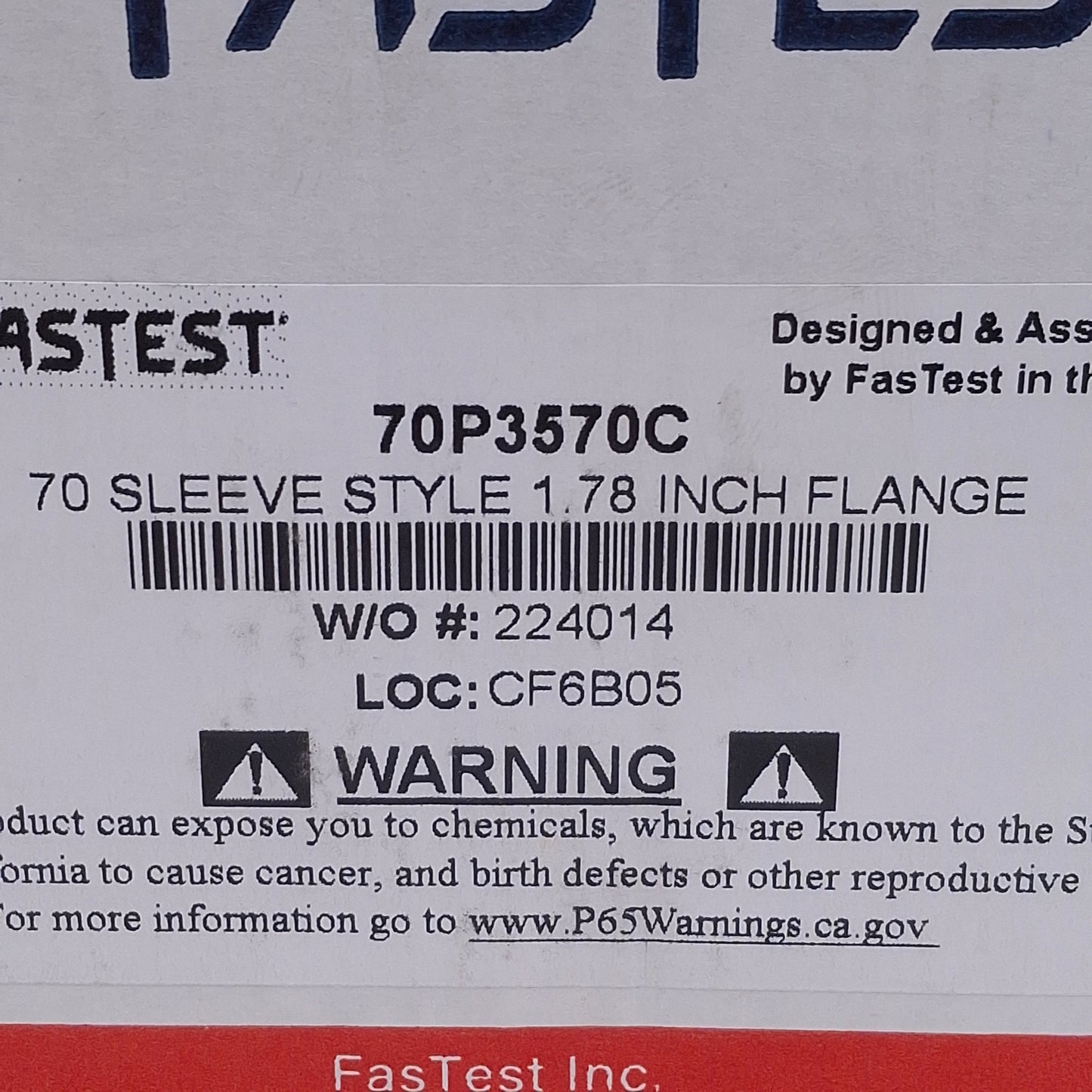 New Fastestinc 70P3570C External Tube Connection 1-1/4"NPT, 1.78" Flange, 3.92in