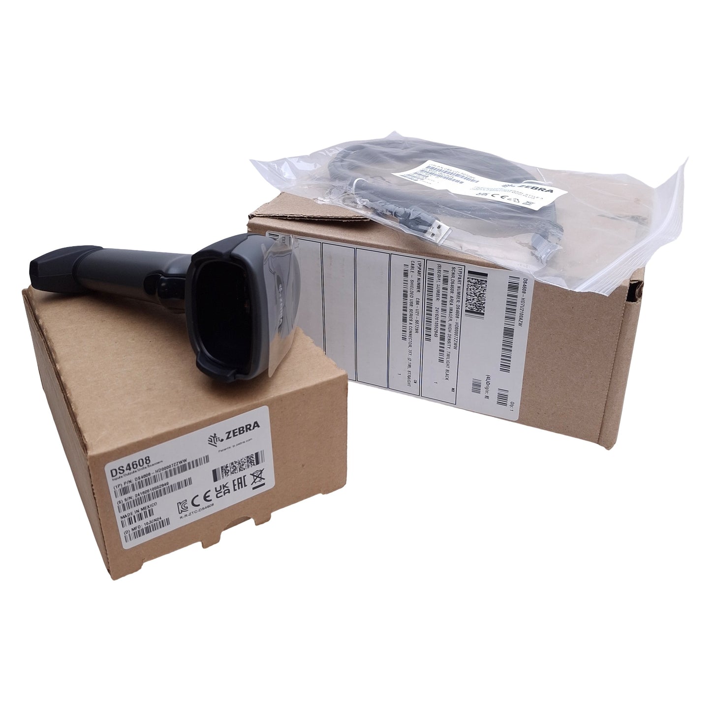 New Zebra DS4608-HD7U2100AZW Barcode Scanner w/USB Cable 4.5-5.5VDC, 1280x800, USB