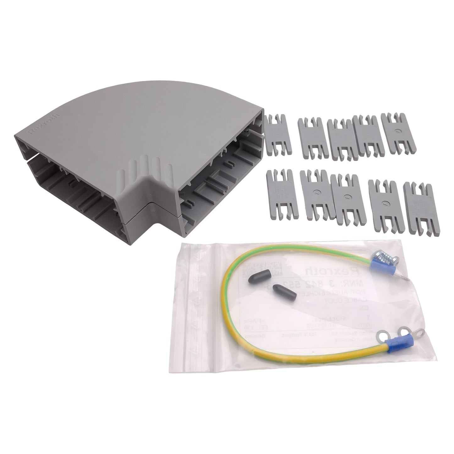 New Rexroth 3842552259 Modular Cable Duct Curve, 90 Degree, HOR 80x40, VER 40x80