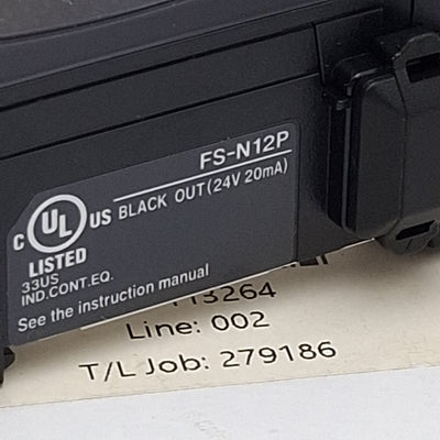 New Keyence FS-N12P Fiber Optic Amplifier Sensor, 1PNP, 12-24VDC, 1-Wire Lead, 2m
