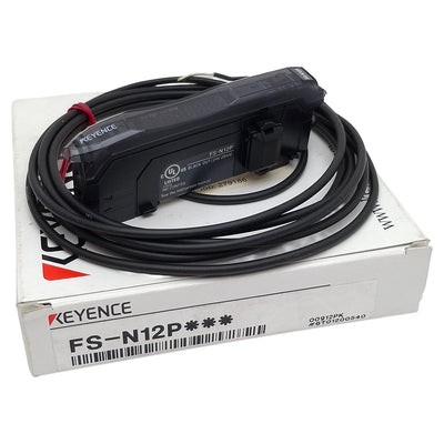 New Keyence FS-N12P Fiber Optic Amplifier Sensor, 1PNP, 12-24VDC, 1-Wire Lead, 2m