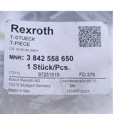 New Rexroth 3842558650 Modular Cable Duct T-Piece, HOR 80x40, VER 80x80, Grey