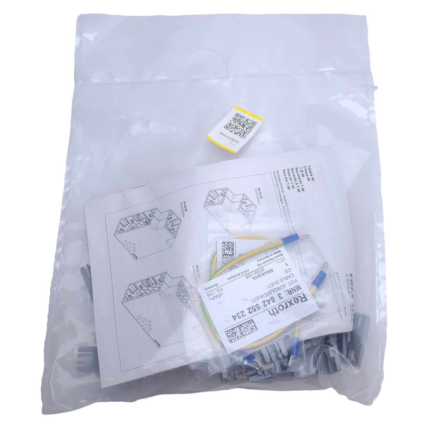 New Rexroth 3842558652 Modular Cable Duct T-Piece, HOR 80x40, VER 40x80, Grey