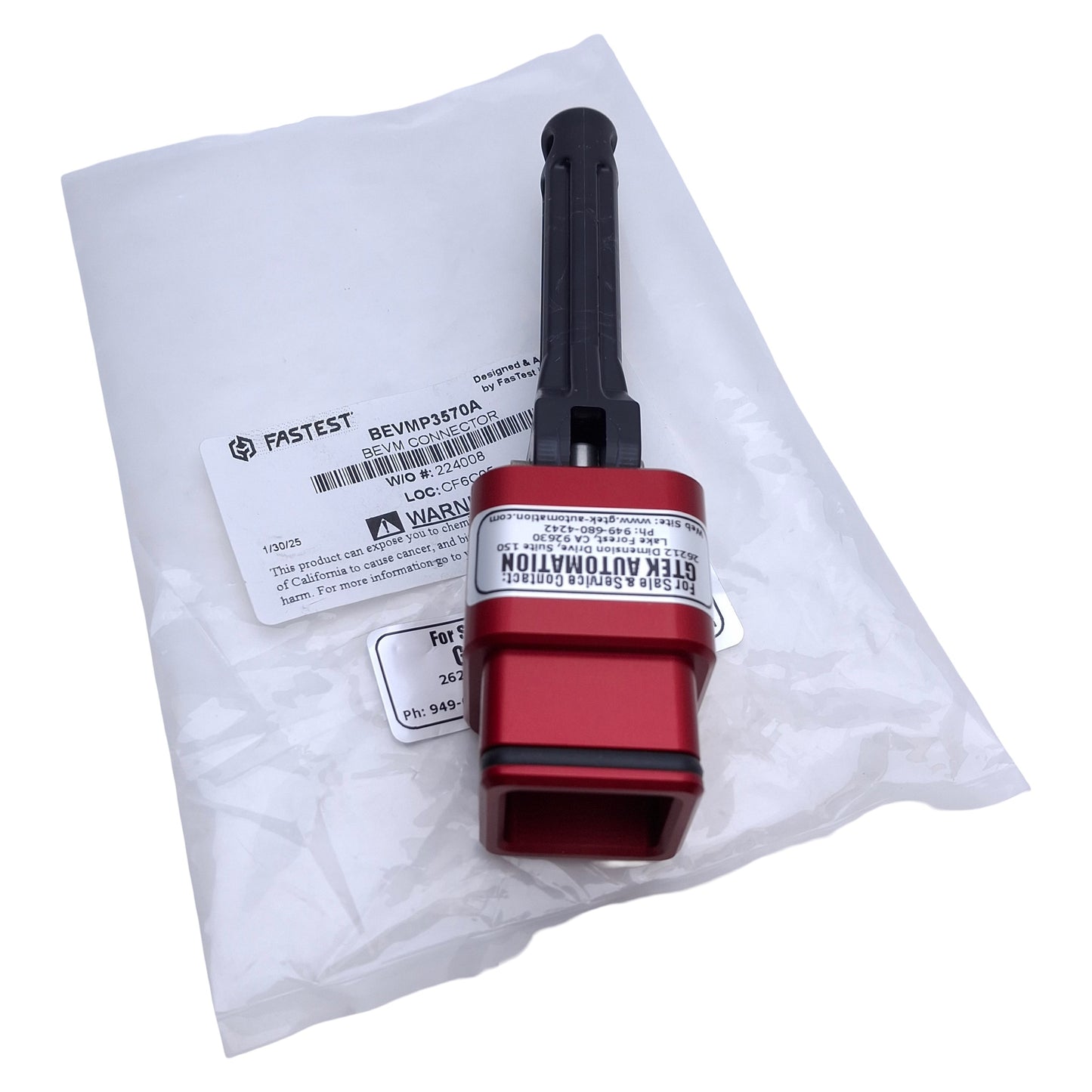Used Fastestinc BEVMP3570A Lever Header Leak Test Connector -0.3psi, 1.45"x1.45"