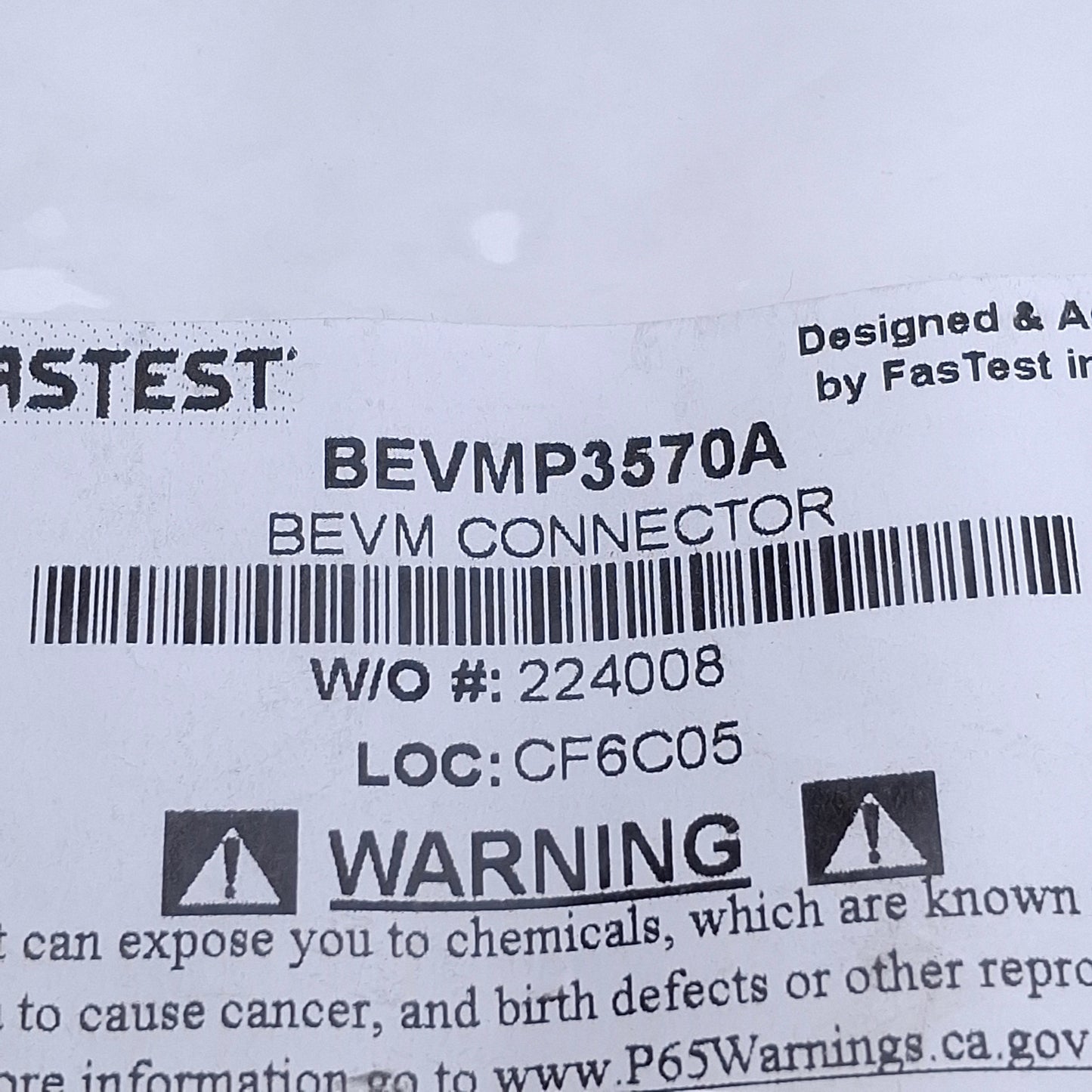Used Fastestinc BEVMP3570A Lever Header Leak Test Connector -0.3psi, 1.45"x1.45"
