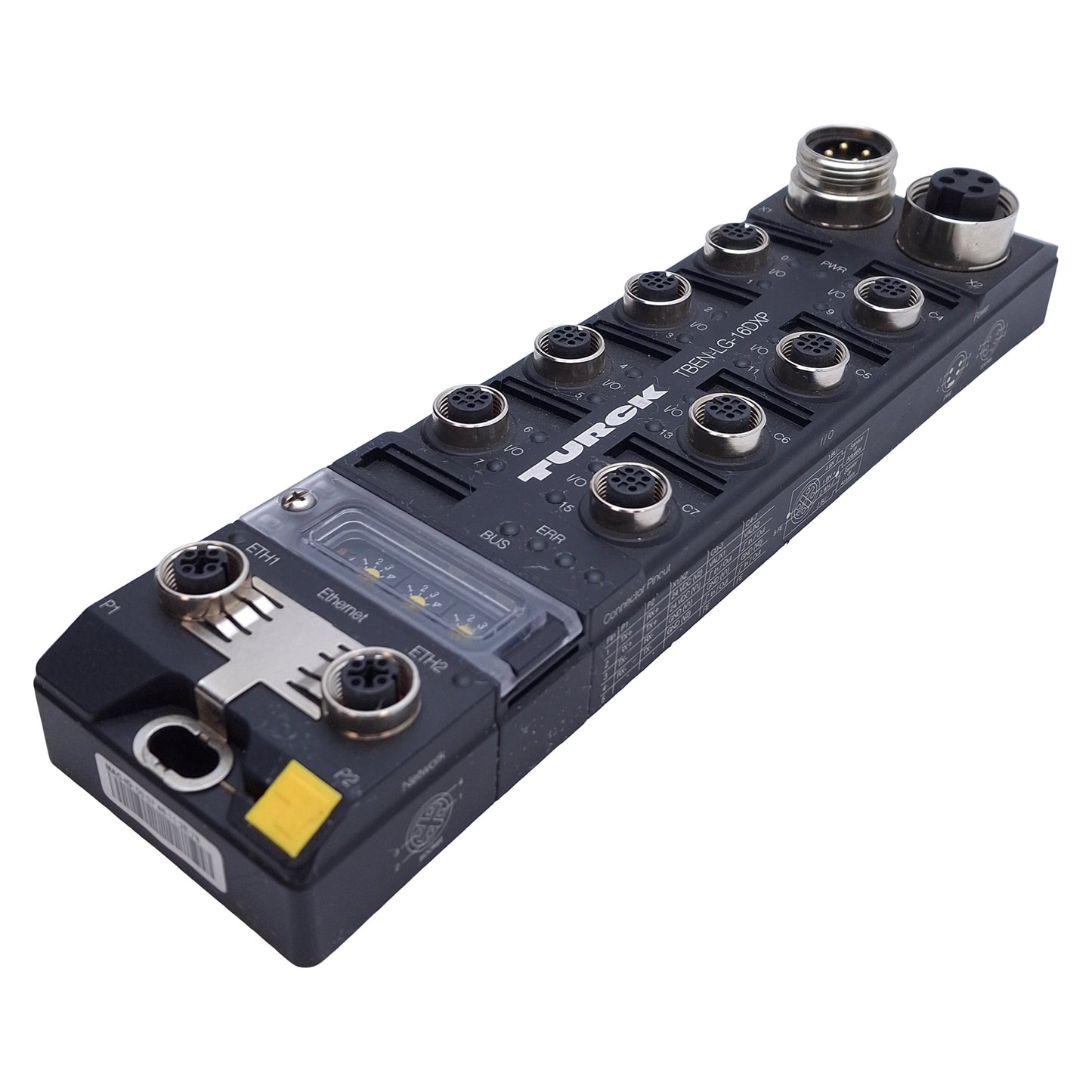 Used Turck TBEN-LG-16DXP Compact Multiprotocol I/O Ethernet Module, 16-Channel, 24VDC