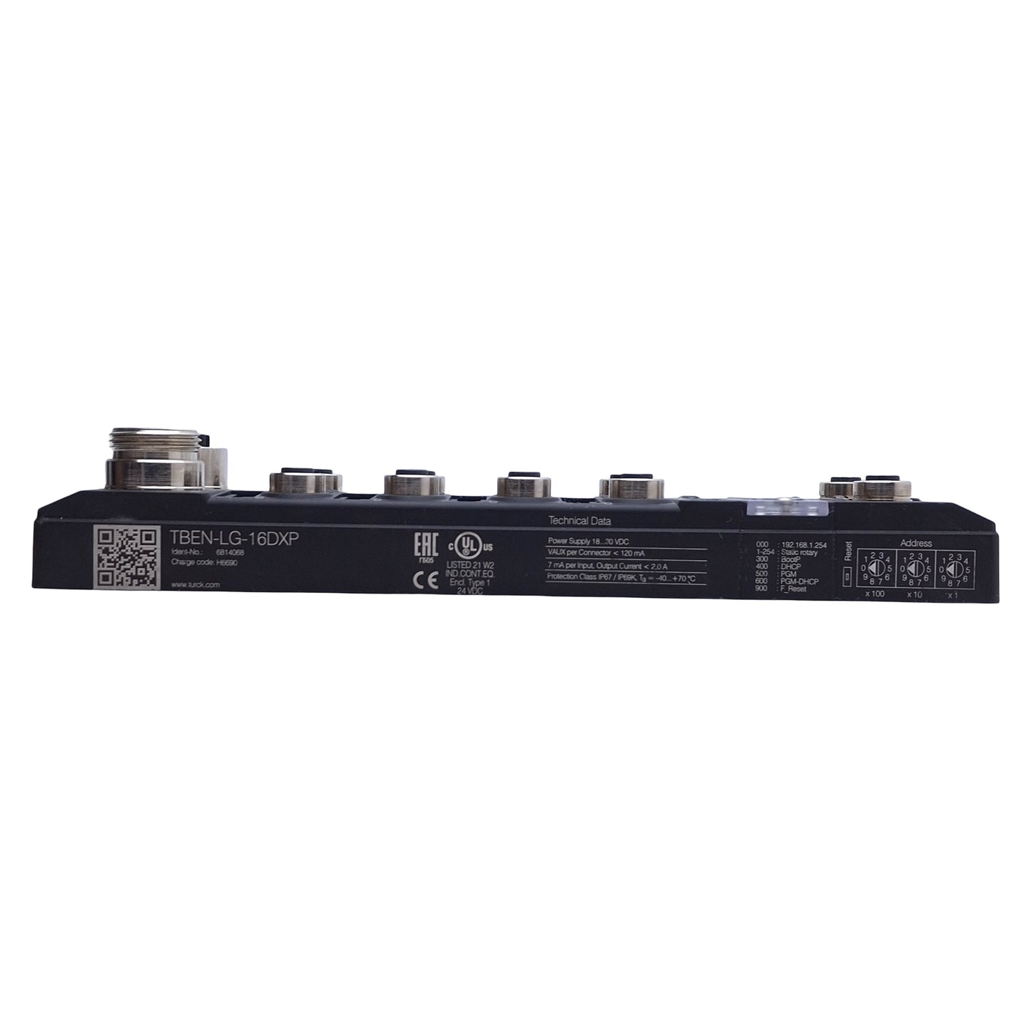 Used Turck TBEN-LG-16DXP Compact Multiprotocol I/O Ethernet Module, 16-Channel, 24VDC