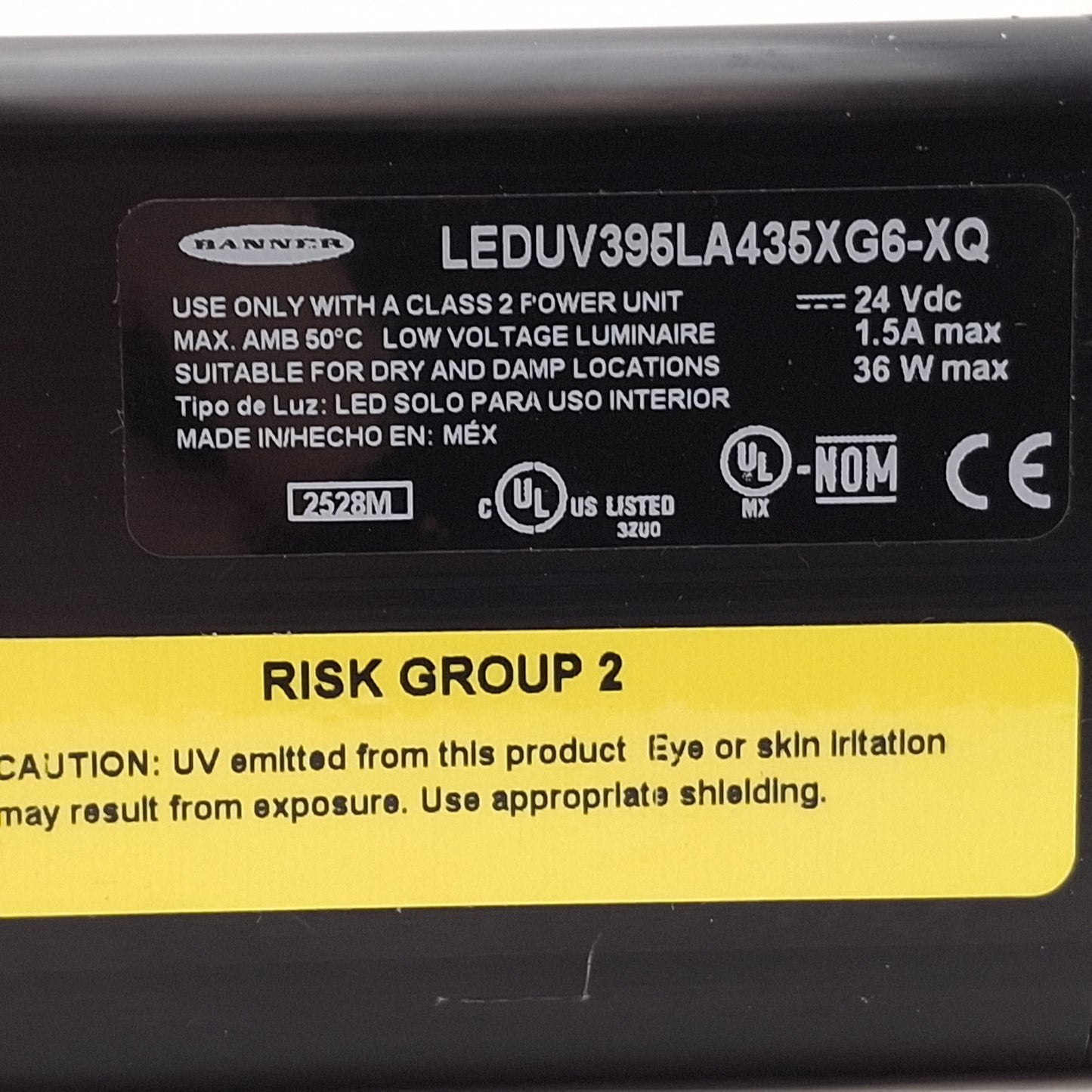 Used Banner LEDUV395LA435XG6-XQ UV Linear Array Light, 395nm, 435mm *Two LEDs OFF*