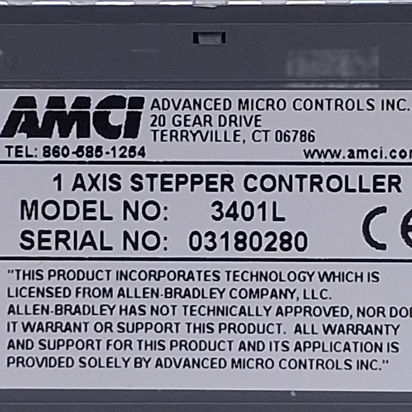 Used Advanced Micro Controls 3401L I/O Motion Controller Module 1-Axis, 24VDC, 200KHz