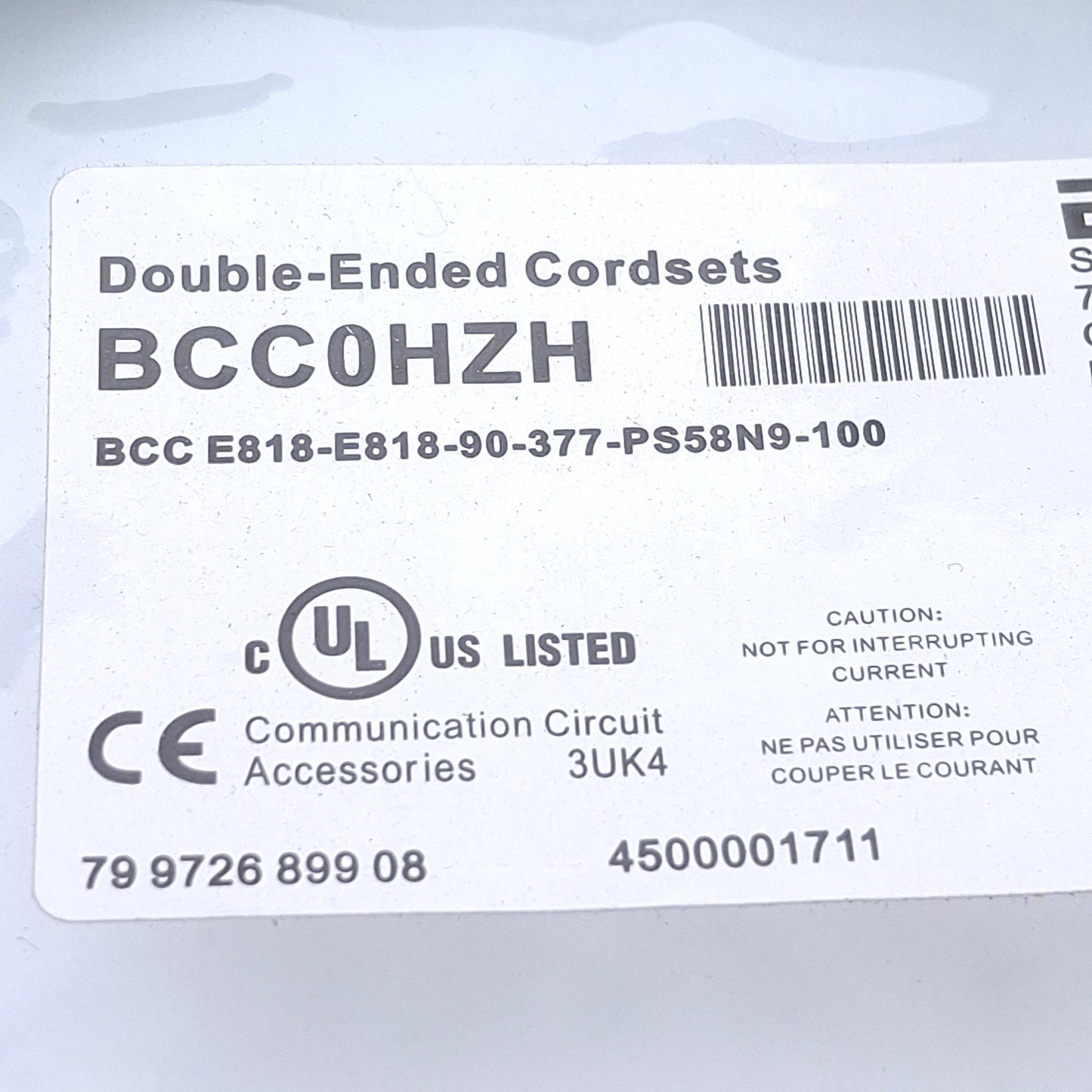 New Balluff BCC0HZH Ethernet/Profinet Double-Ended Cordset CAT6A RJ45, 10Gbit/s, 10m