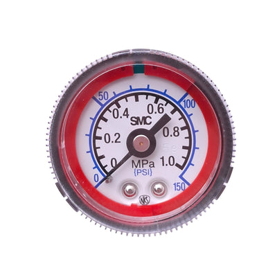 New Lot of 4 SMC G46-P10-01-L-X30 Pressure Gauges, 42.5mm, 0-1.0MPa, 0-150psi, R1/8