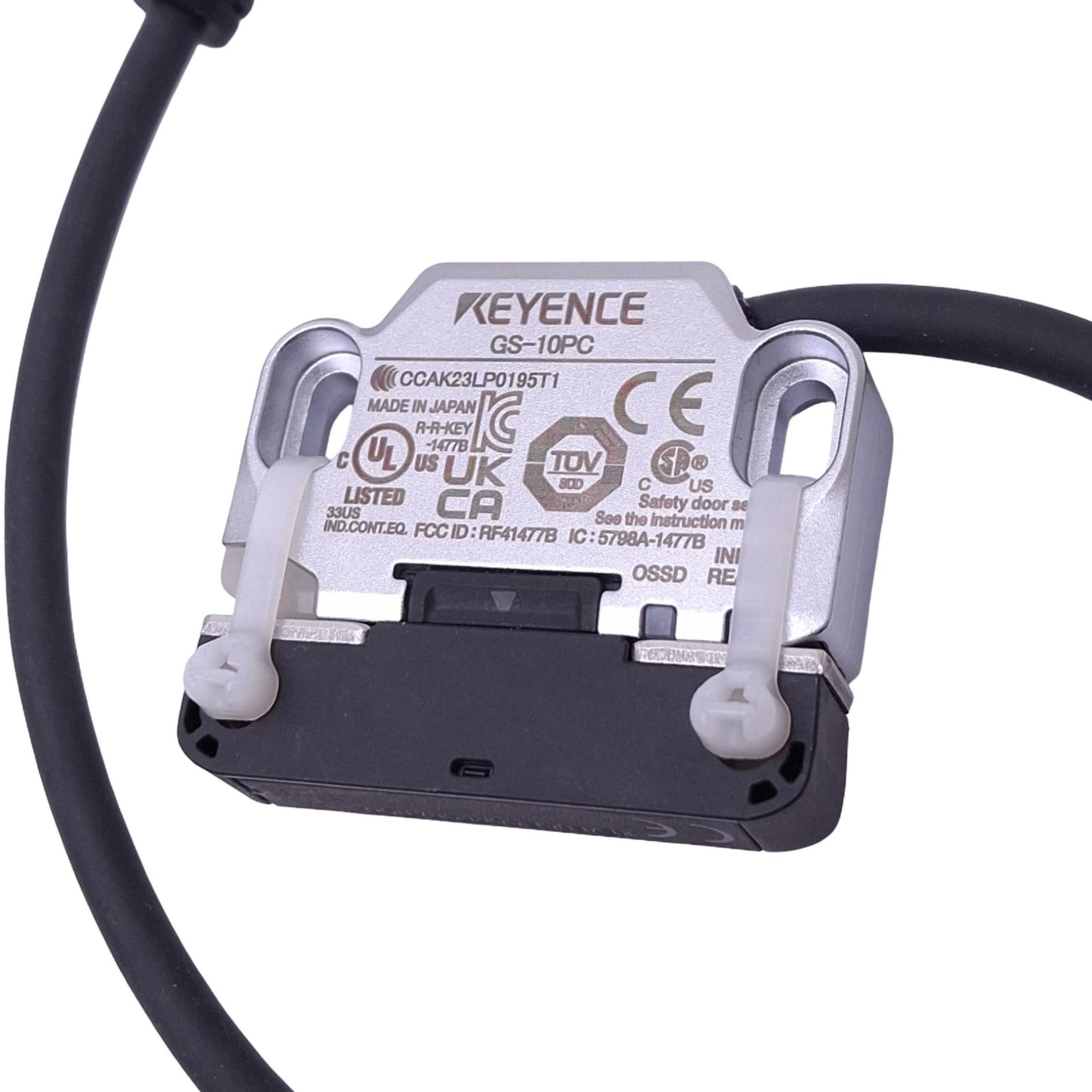 Used Keyence GS-10PC Safety Interlock Switch, PNP, 24VDC, 5-Pin M12, 150mA Max