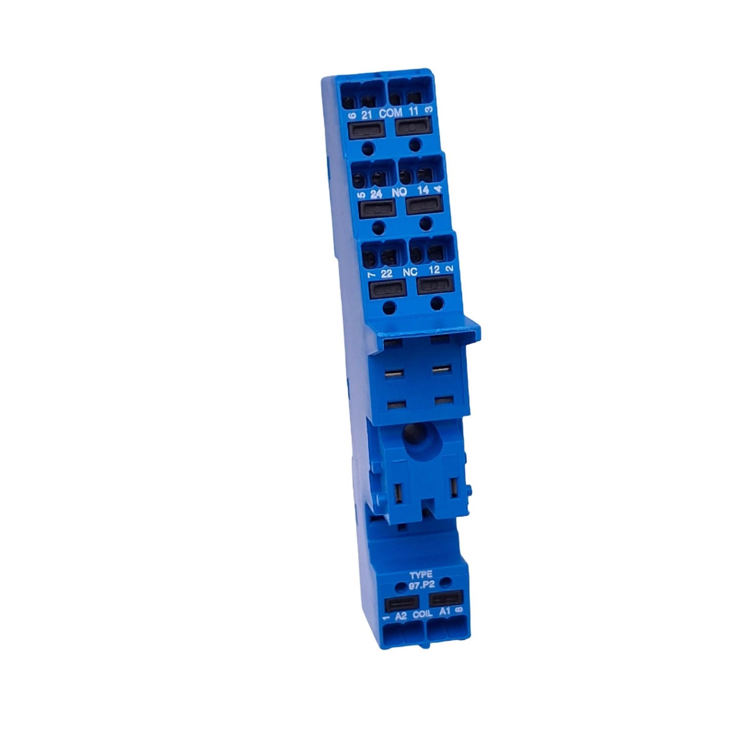 New Lot of 5 Finder 97.P2 Relay Sockets, 8-Pin, 8A 250VAC Max, DIN Rail
