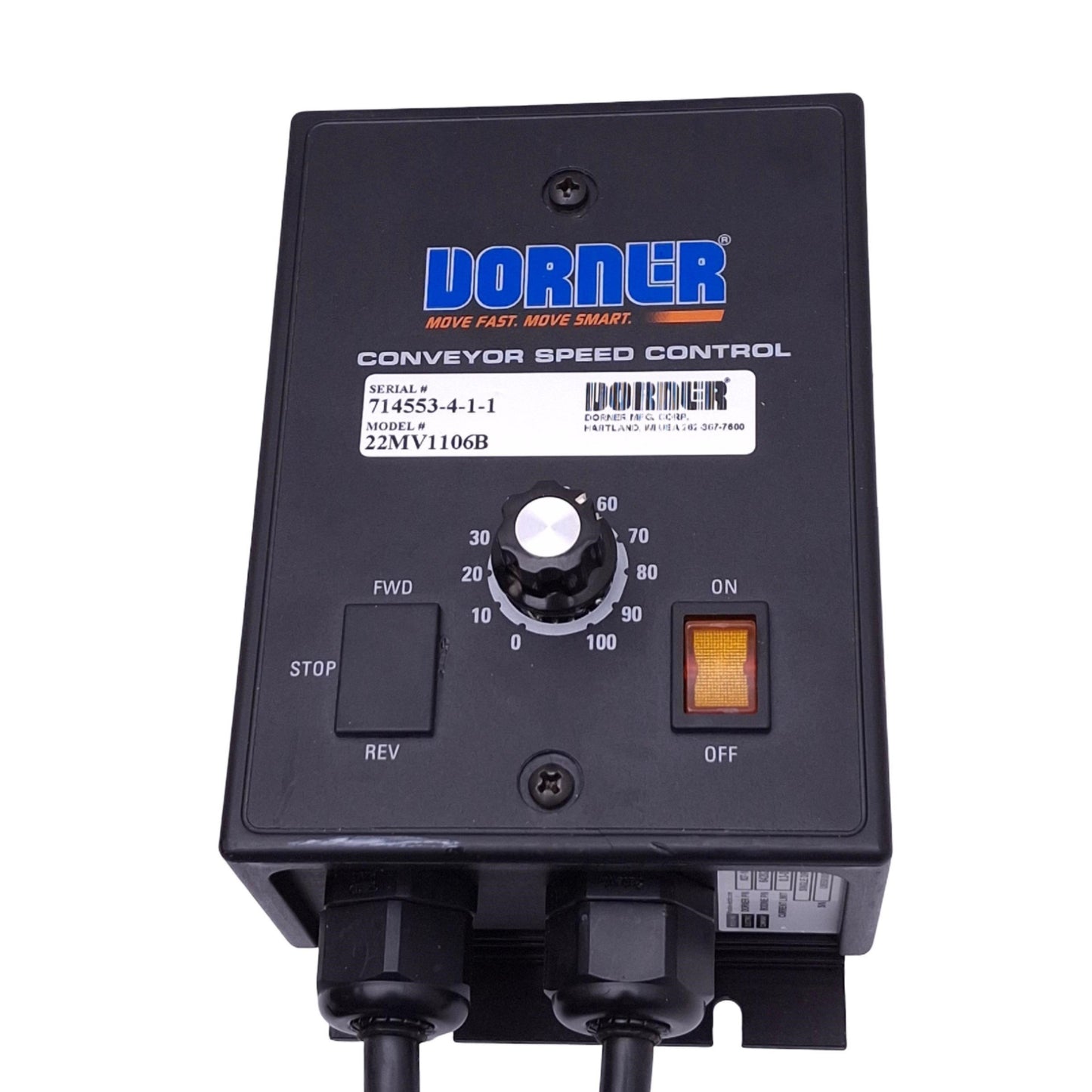 Used Dorner 22MV1106B Conveyer Speed Controller, 3ph 0-230VAC Out, 1/8hp Max