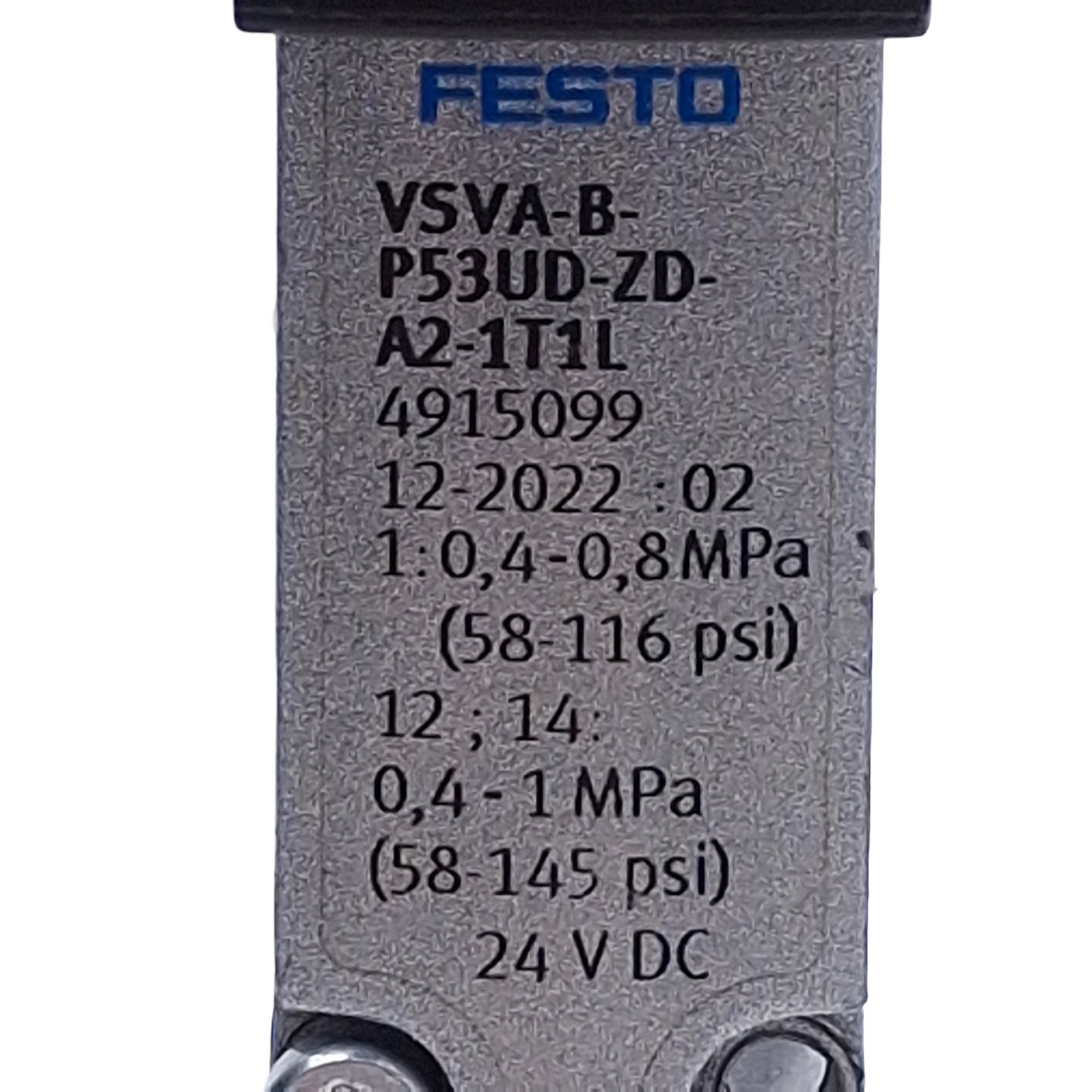 Used Festo 4915099 Pneumatic Solenoid Valve 5/3 Way, 4-8 bar Range, 24VDC Coil