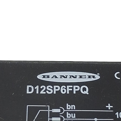 Used Banner D12SP6FPQ 33713 Fiber Optic Sensor, PNP, 10-30VDC, 4-Pin M8 Male