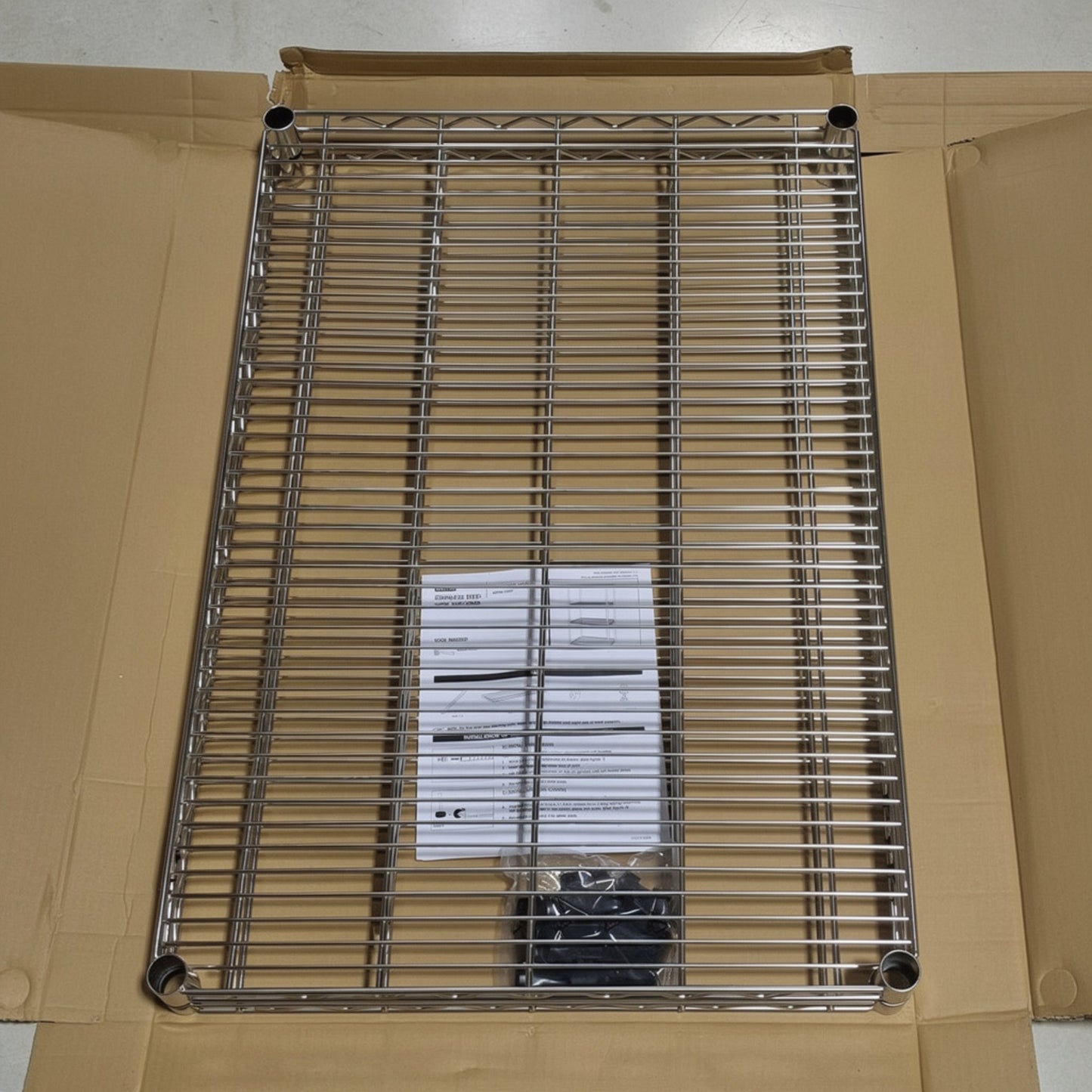 New Uline H-5482 Additional Stainless Steel Wire Shelves, 36in x 24in, Two Shelves
