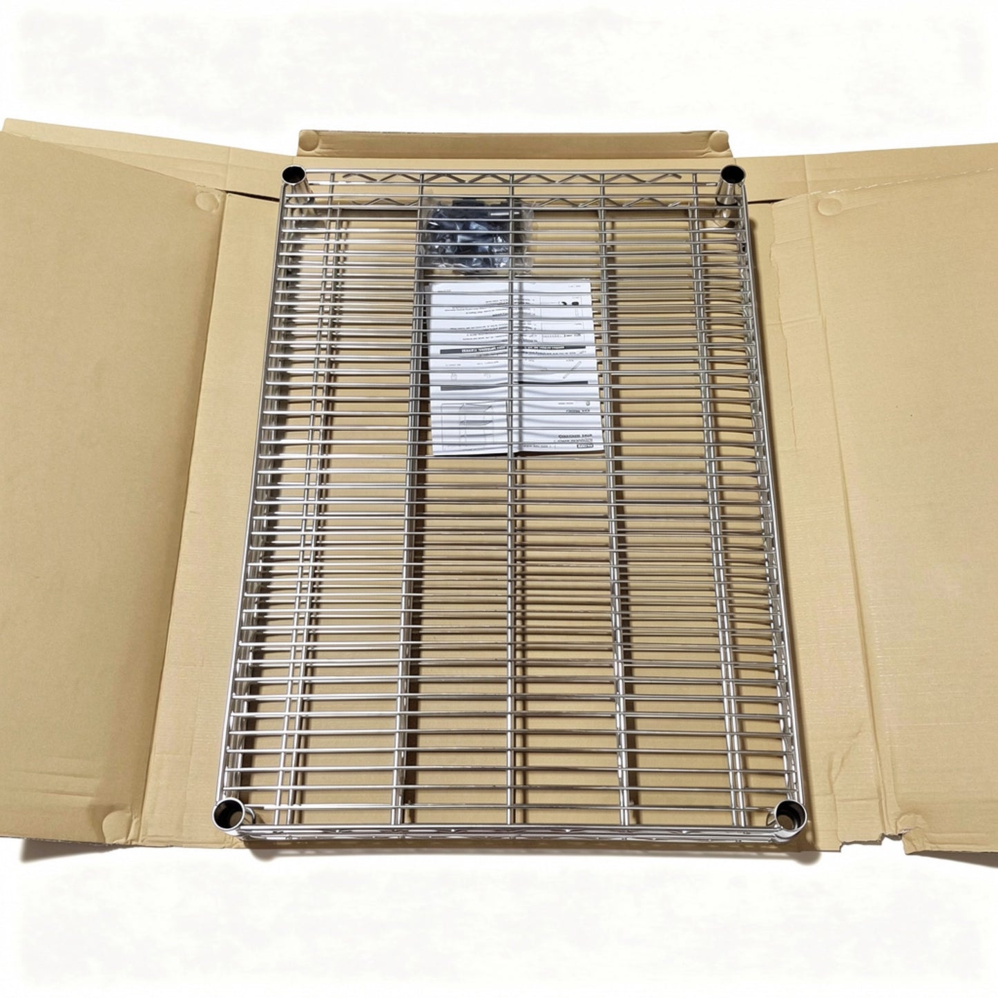 New Uline H-5482 Additional Stainless Steel Wire Shelves, 36in x 24in, Two Shelves