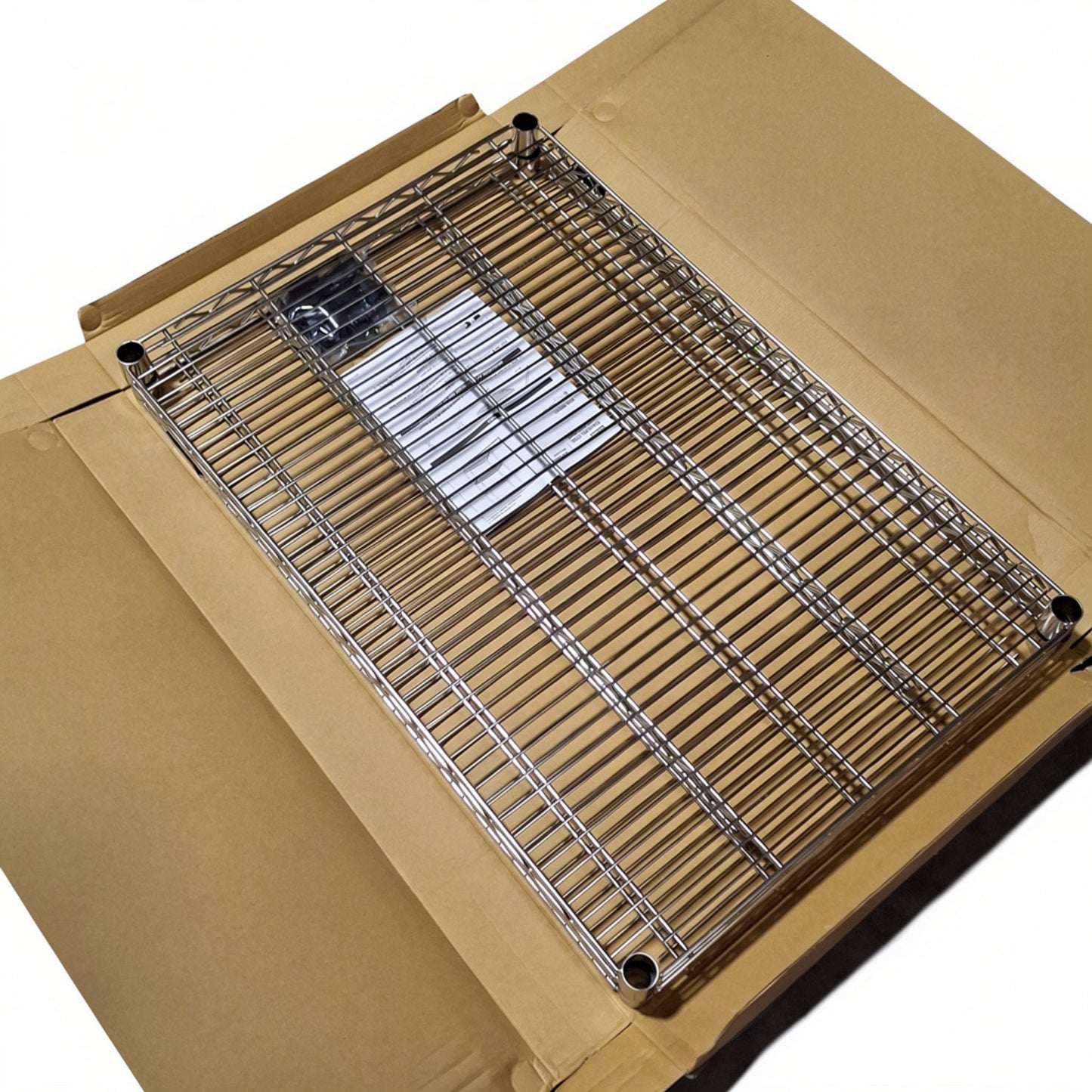 New Uline H-5482 Additional Stainless Steel Wire Shelves, 36in x 24in, Two Shelves