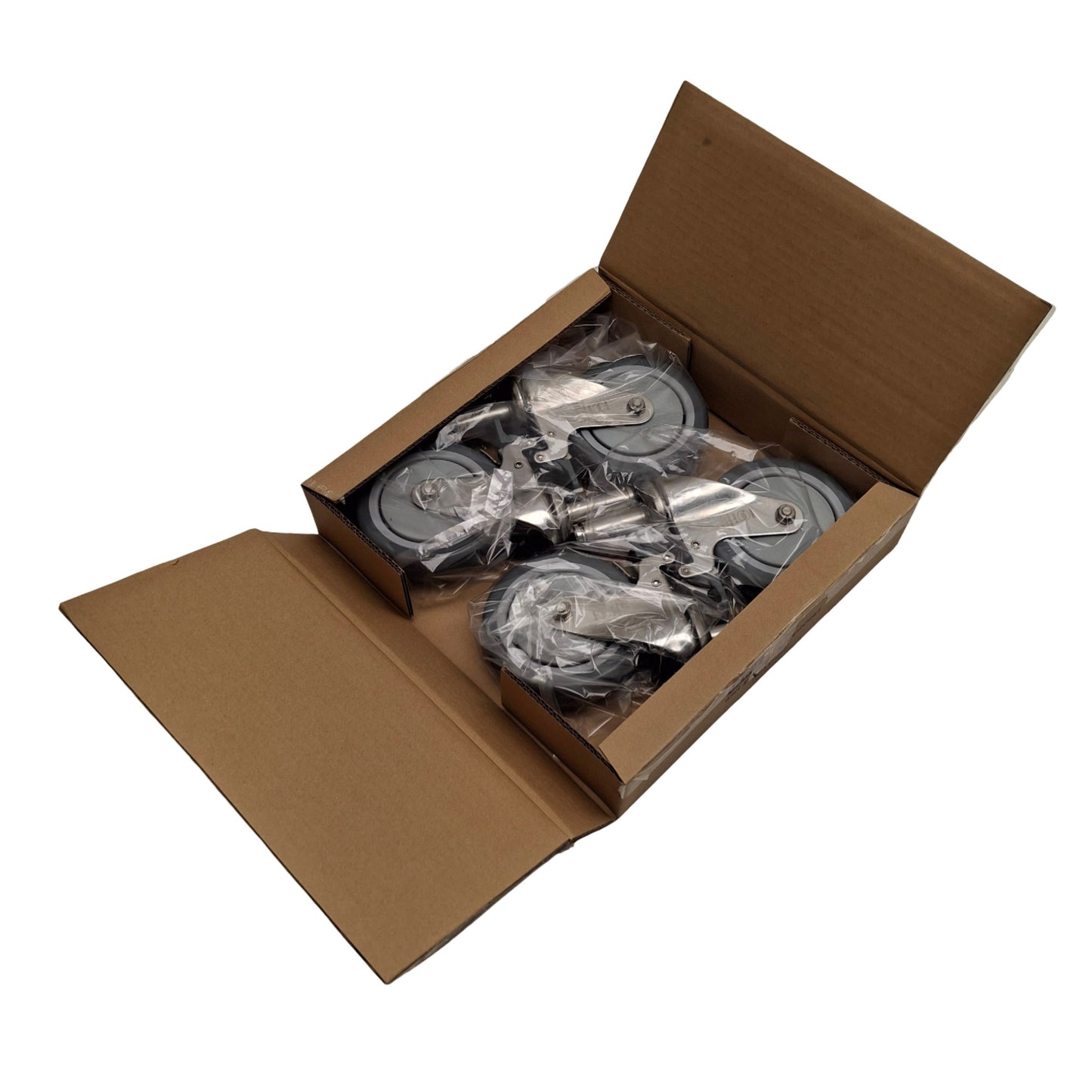 New Uline H-4305 Caster Set For Stainless Steel Wire Shelving, 1000lbs Capacity