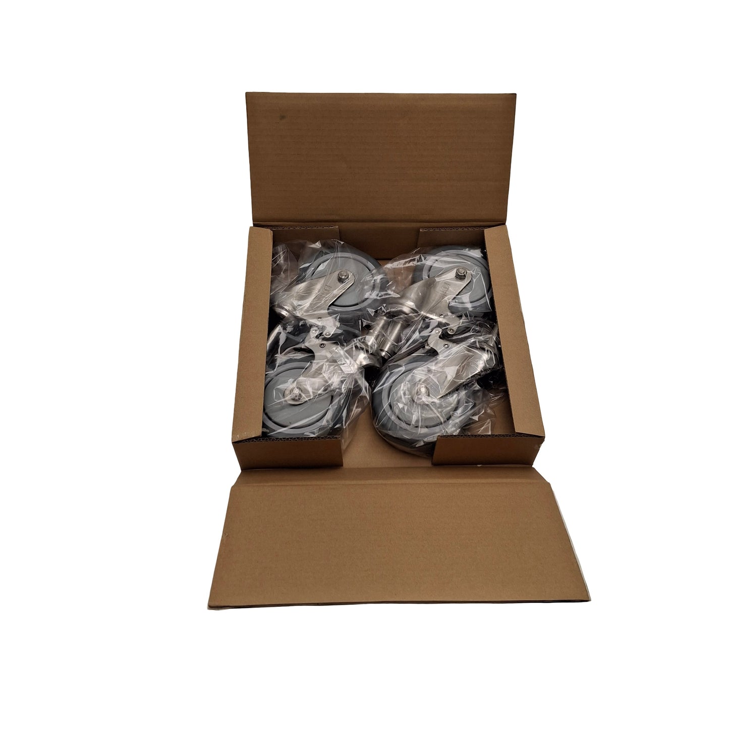 New Uline H-4305 Caster Set For Stainless Steel Wire Shelving, 1000lbs Capacity