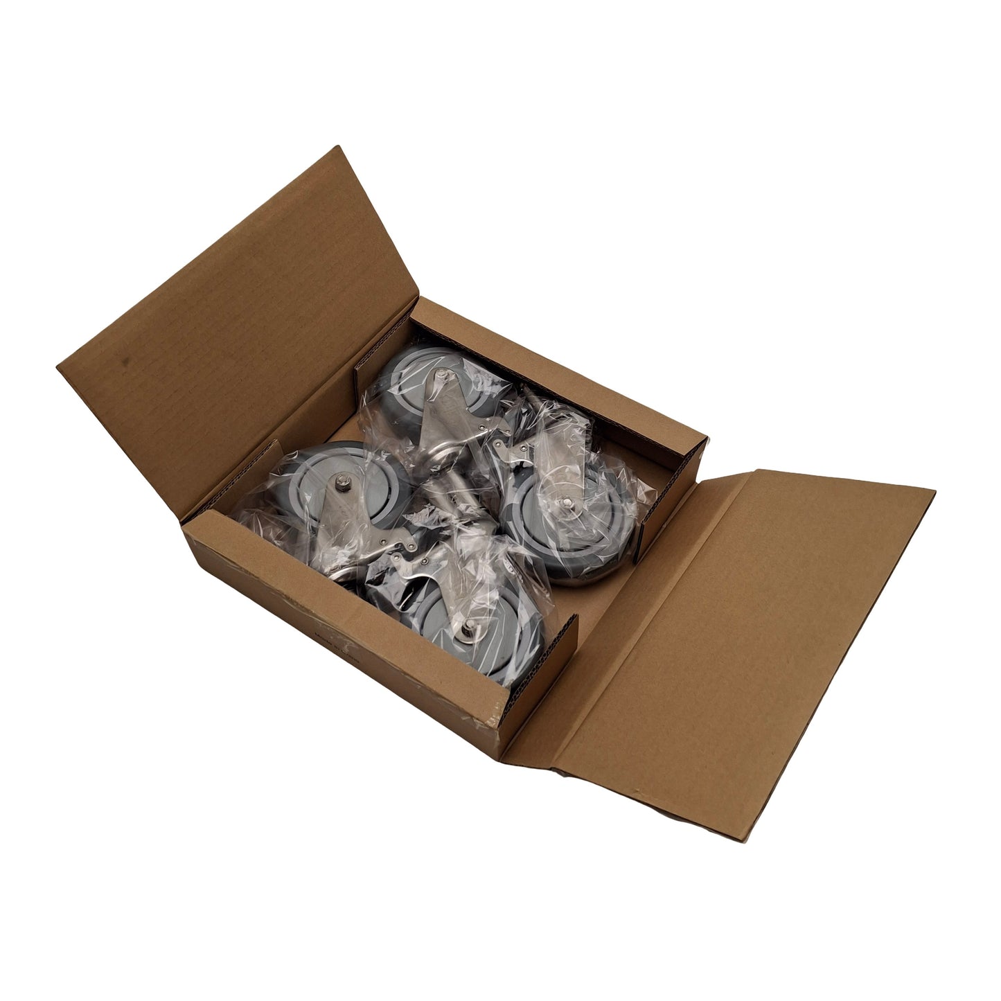 New Uline H-4305 Caster Set For Stainless Steel Wire Shelving, 1000lbs Capacity