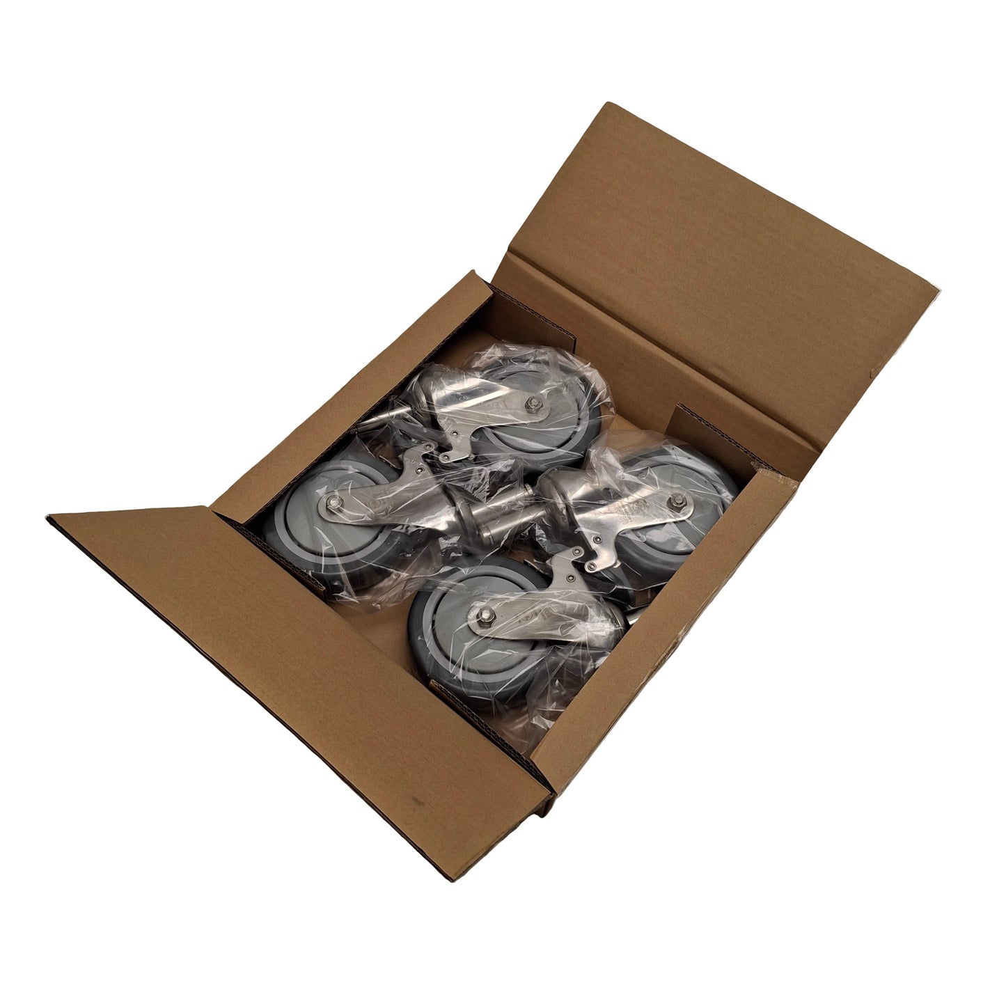 New Uline H-4305 Caster Set For Stainless Steel Wire Shelving, 1000lbs Capacity