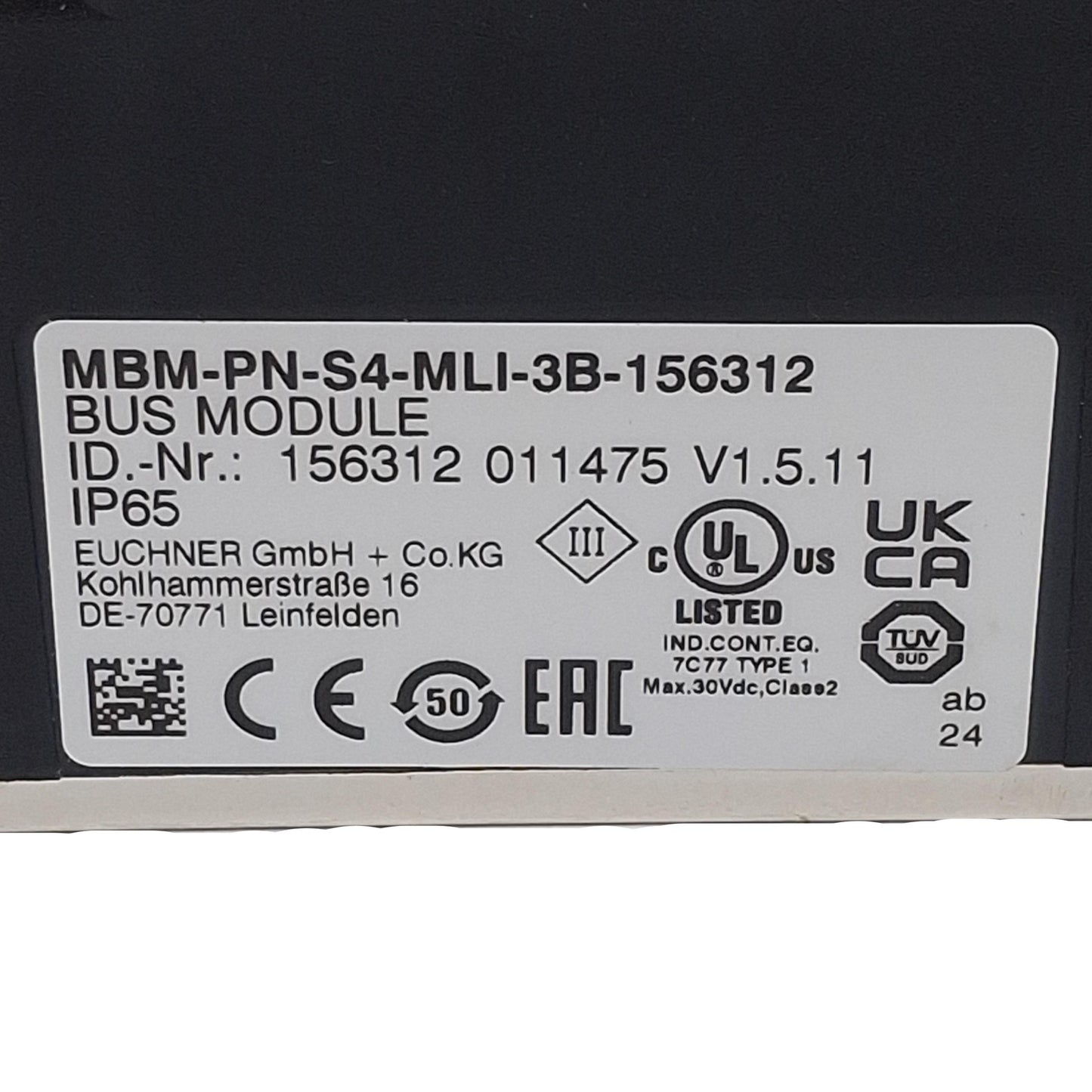 New – Open box Euchner MBM-PN-S4-MLI-3B-156312 PROFINET Bus Module, 24VDC, 5-Pin 7/8"/M12, MGB2