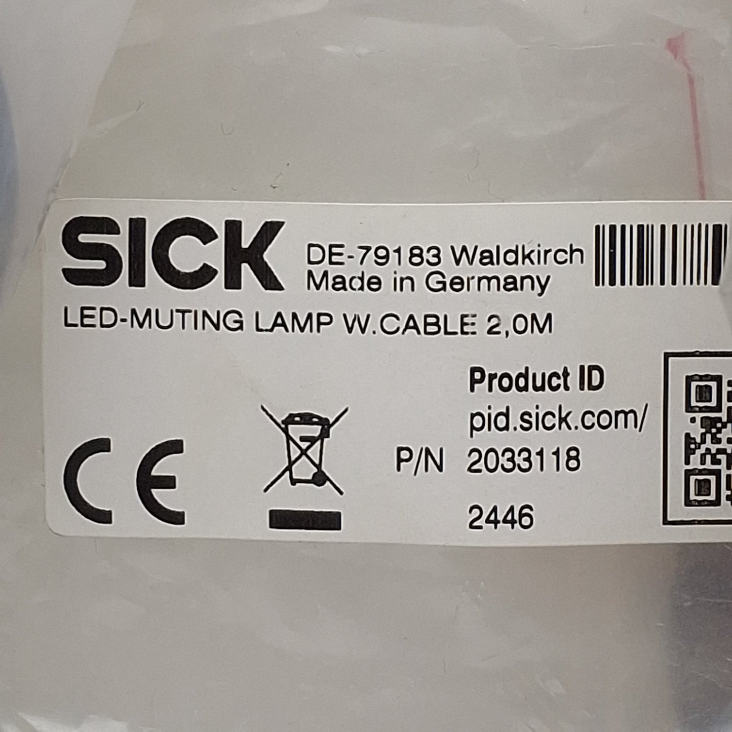 New Sick 2033118 Muting Indicator Lamp Kit, Amber LED, 24VDC 5W, ø70mm, 5-Pin M12
