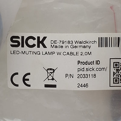 New Sick 2033118 Muting Indicator Lamp Kit, Amber LED, 24VDC 5W, ø70mm, 5-Pin M12