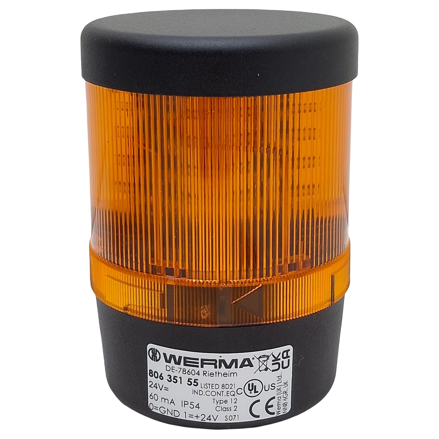 New Sick 2033118 Muting Indicator Lamp Kit, Amber LED, 24VDC 5W, ø70mm, 5-Pin M12
