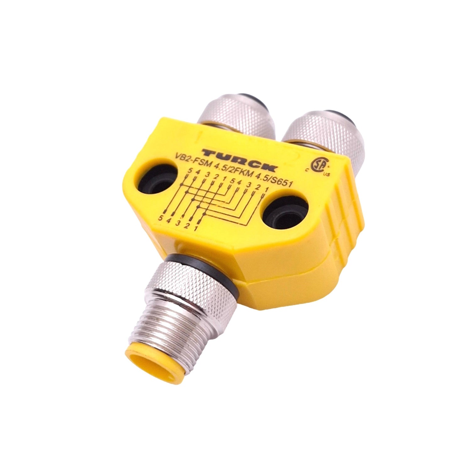 Used Turck VB2-FSM 4.5/2FKM 4.5/S651 U0098-2 Sensor Splitter M12 5-Pin Male to Female