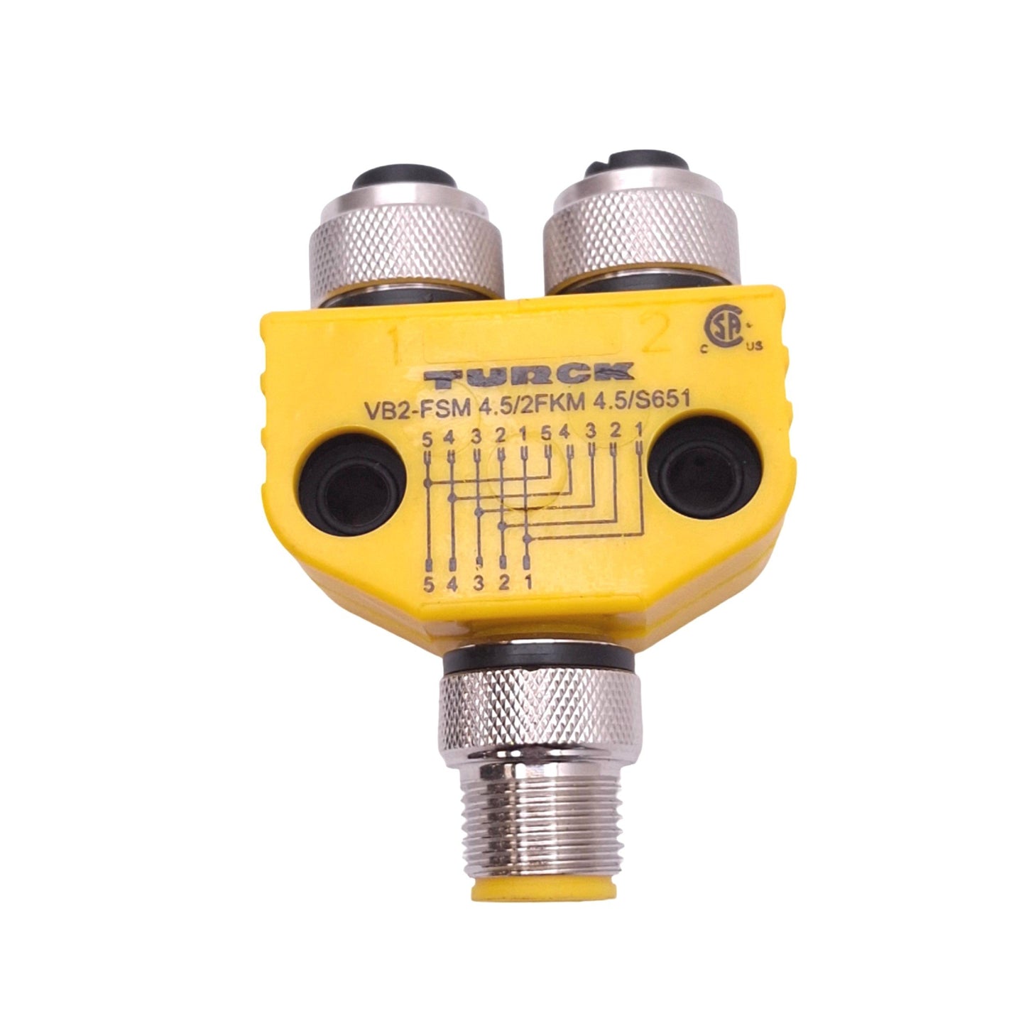 Used Turck VB2-FSM 4.5/2FKM 4.5/S651 U0098-2 Sensor Splitter M12 5-Pin Male to Female